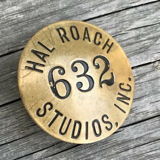 Antique 1920s 1930s Hal Roach Studios Inc.  Employee Badge Laurel And Hardy 2
