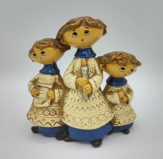 Vintage Hand Painted Trio Of Singing Choir Boys Figurine Christmas Japan