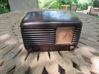Vintage Art Deco Philco 49 - 500 Transitone Bakelite Mid Century Vacuum Tube Radio