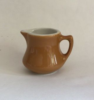 Vintage Hall Pottery Restaurant Ware Individual Tan/brown Creamer