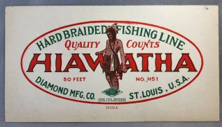 Hiawatha Fishing Line Diamond Co St Louis Advertising Not Blotter Vintage Orignl