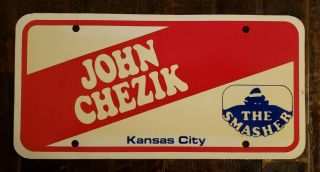 John Chezik " The Smasher " Kansas City,  Missouri Vintage License Plate.