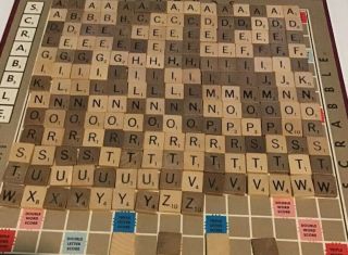 Vintage Scrabble 193 Replacement Tiles Wooden Letters Crafts NO BOARD 2