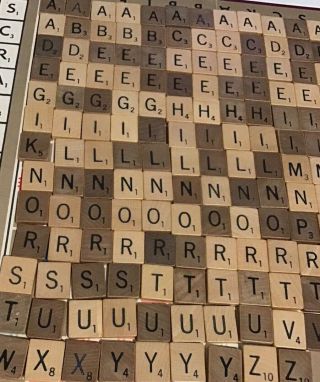 Vintage Scrabble 193 Replacement Tiles Wooden Letters Crafts NO BOARD 3