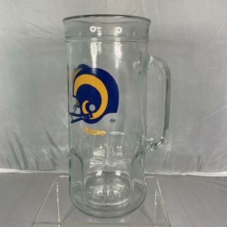 Vintage Fisher Peanuts Nfl Los Angeles Rams Glass Beer Stein Mug Cup Football