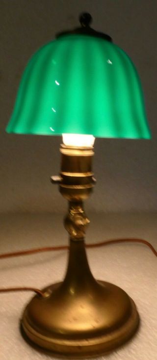 Antique Emeralite Jr Rare Industrial Bankers Lamp