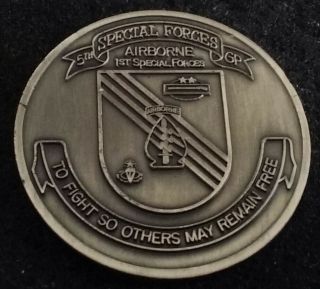 Vintage 5th Special Forces Group 1st Usasoc Socom Operations Army Challenge Coin
