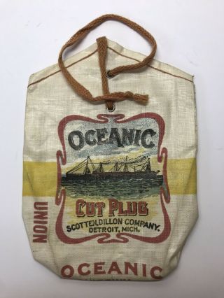 Vintage Oceanic Cut Plug Tobacco Pouch Not Tin Rare Vgc Detroit,  Mich Tobacciana