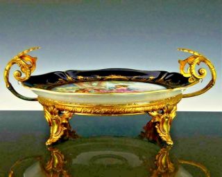 Vintage French Sevres Style Porcelain and Bronze Centerpiece. 3