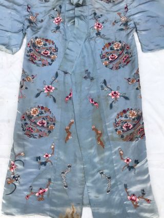 Antique Chinese Qing Dynasty Silk Embroidered textile Robe | Jacket 3