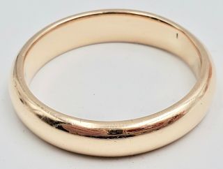 Antique 1885 Mens 18k Solid Gold 4.  3mm Wedding Band Ring Size 9.  25 Engraved 6.  7g