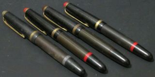 4 Vintage Koh - I - Noor Rapidograph Technical No.  0,  1,  2,  2,  Art Fountain Pens