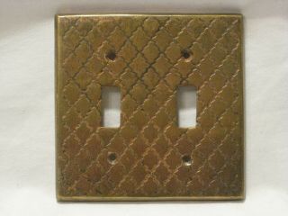 Vintage Light Switch Plate Cover Double Lights Switches Ornate Metal Backplate