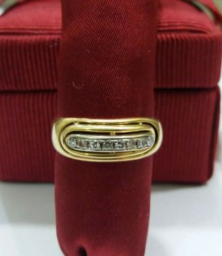 Vintage 18k Cartier Mens Ring 750 Solid Yellow Gold Natural Diamond Size 9.  75 Us