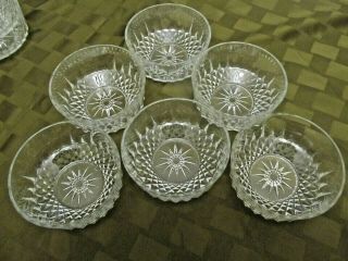 Set Of 6 Vintage Arcoroc France Diamond Cut Glass 4” Dessert Bowls,  J G Durand