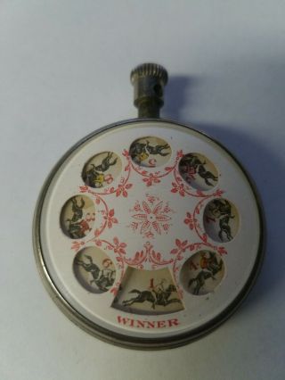 Antique Horse Racing Gambling Spinning Pocket Watch Circa 1915 Very Rare