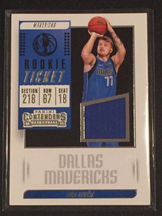 2018 - 19 Luka Doncic Panini Contenders Rookie Ticket Jersey Patch