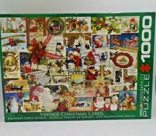 Vintage Christmas Cards Jigsaw Puzzle 1000 Piece Eurographics