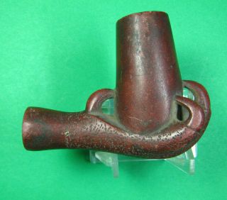 Antique Brown 19th Century Native American Indian Claw Catlinite Pipe