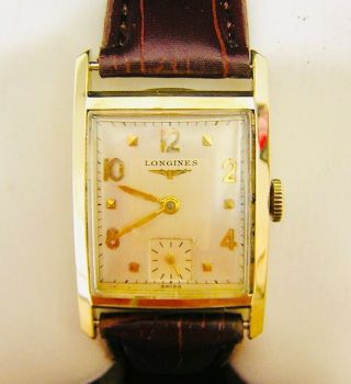 Mens Vintage 14k Solid Gold Longines Mens Watch - Operating Perfect For 6 Days