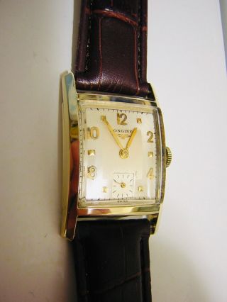MENS VINTAGE 14k SOLID GOLD LONGINES Mens WATCH - OPERATING PERFECT FOR 6 DAYS 3