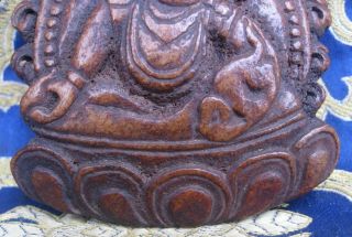 Antique Old Tibetan Master Quality Real Kapala Bone Jambala Kubear Rupa,  Nepal 3