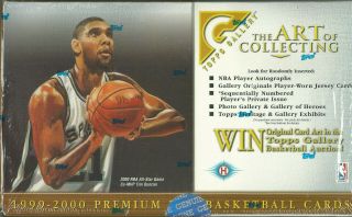 1999 - 00 Topps Gallery Basketball Factory Hobby Box With 24 Packs