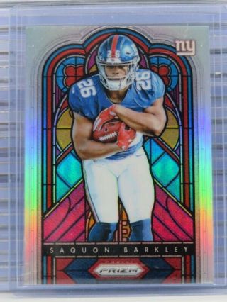 2018 Prizm Saquon Barkley Stained Glass Rookie Card Rc Sg - 7 Giants P27