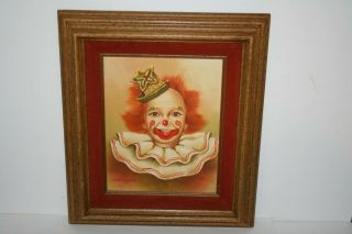 Vintage Oil Painting Of Clown By Peter Shinn,  Framed And Signed Home Galleries