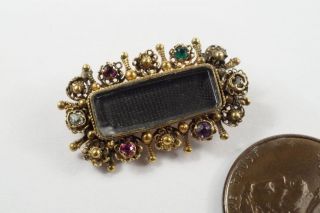 Antique Georgian English 15k Gold Acrostic Gemstone Regard Locket Brooch C1830