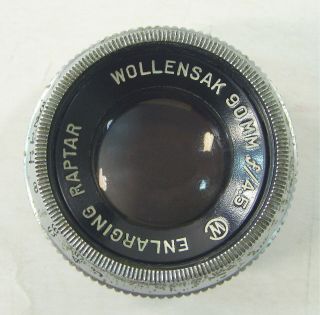 Vintage Wollensak 90mm F 4.  5 Enlarging Raptar Lens