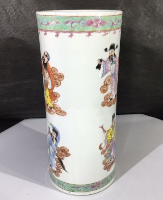 Antique Chinese Famille Rose Qianlong Qing Dynasty Sleeve Vase 19th Century 2