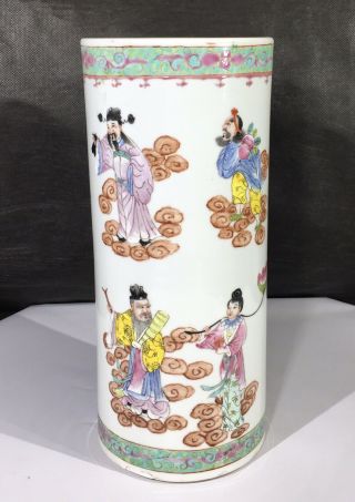 Antique Chinese Famille Rose Qianlong Qing Dynasty Sleeve Vase 19th Century 3
