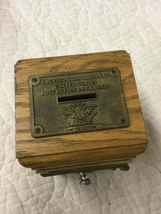 Vintage Oak Post Office PO Box Lockbox Combination Bank by RP Company Errol NH 2