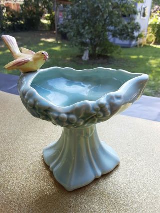 Vintage Mccoy Pottery 1940s Bird Bath Planter Vase -