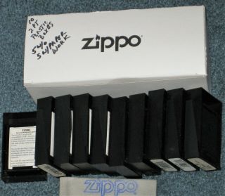 10 Zippo Plastic Display Boxes 5 With Guarantee Paper Great