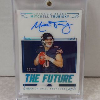 2017 Panini National Treasures The Future Mithcell Trubisky On Card Auto 25/25