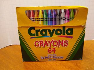 Vintage Crayola Crayons 64 Box With Sharpener (1999)