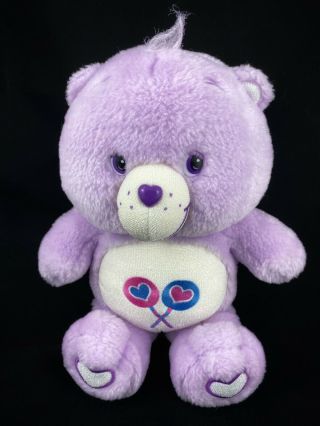 Care Bear 2003 Share Bear Purple Plush Toy 13” Glow In The Dark