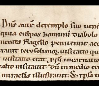 Ca.  1130 Honorius Of Autun Manuscript Fragment Romanesque Early Medieval Catholic