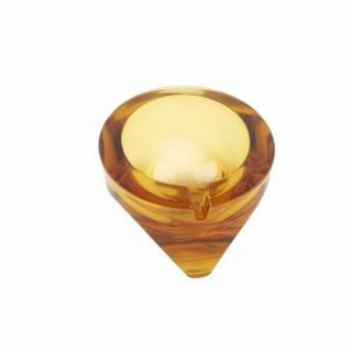 Viking Glass Amber Round Elevated Ashtray Mid Century Modern Mcm Vintage