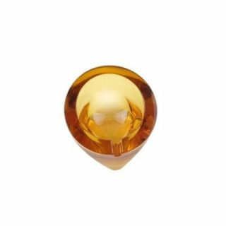 Viking Glass Amber Round Elevated ASHTRAY Mid Century Modern MCM Vintage 2
