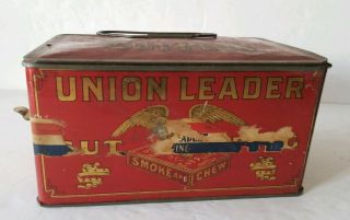 Vintage Union Leader Cut Plug Smoke & Chew Tin Box