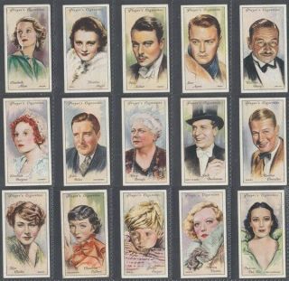 Cigarette Card Part Set John Player,  Film Stars,  2nd Series 1934 (id:984/cf501)