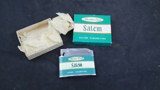 Vintage Salem Menthol Fresh Cigarette Penguin Flat Lighter 8250 W/box Japan