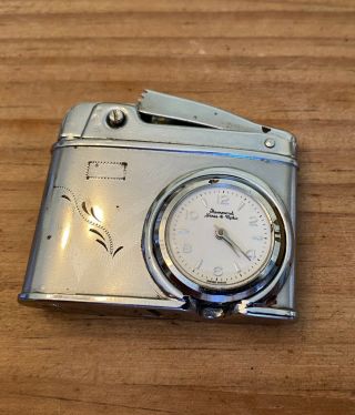 Vintage Windsor Lighter with built - in Swiss - O - Matic watch 2