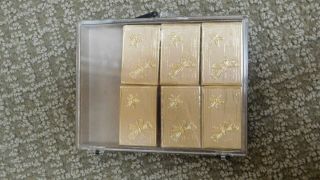 Antique,  Vintage,  Tan With Butterflies Match Box Holder With Striker