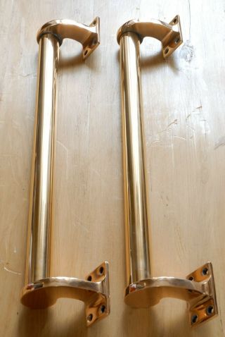 Brass Door Handles Art Deco Antique Pair Vintage Door Pulls 18 " Extra Large
