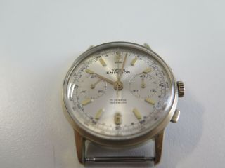 Vintage Swiss Emperor Chronograph Watch - Gold Plated 37mm Valjoux Cal.  7736.
