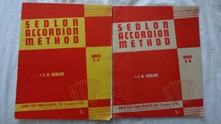 2 X Vintage Uk Seldon Book Accordion Method Book 2 - A & 2 - B Sam Fox 48 Pages